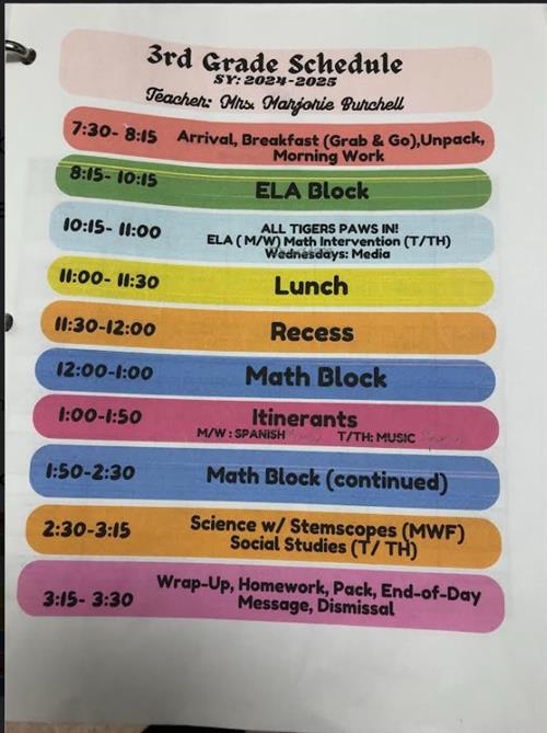 Class Schedule
